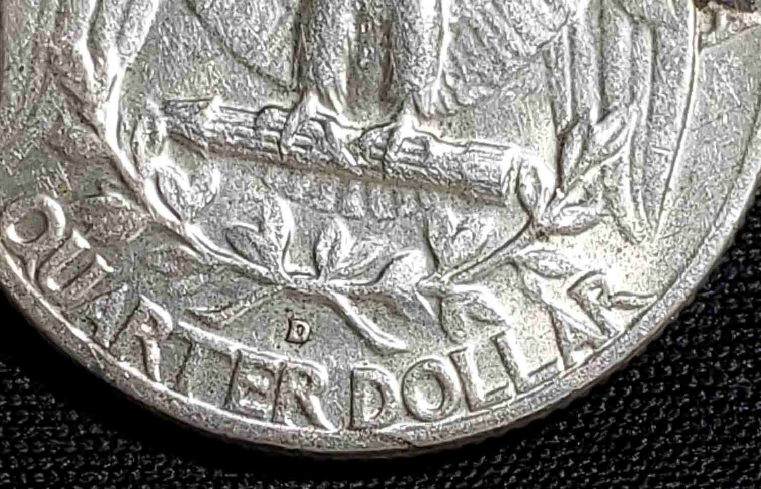 1964-D-Quarter...black-Ink-With-Raised-Letters-And-Numbers.